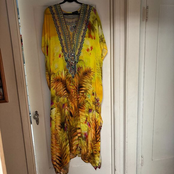 Exquisite Shahida Parides Kaftan Jeweled neckline/collar one size NWOT - Picture 1 of 5